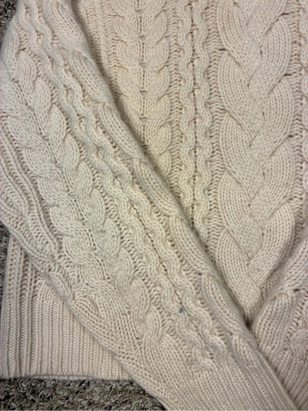 J.Crew 100% Cashmere Chunky Cream Cable Knit Mock Neck Sweater